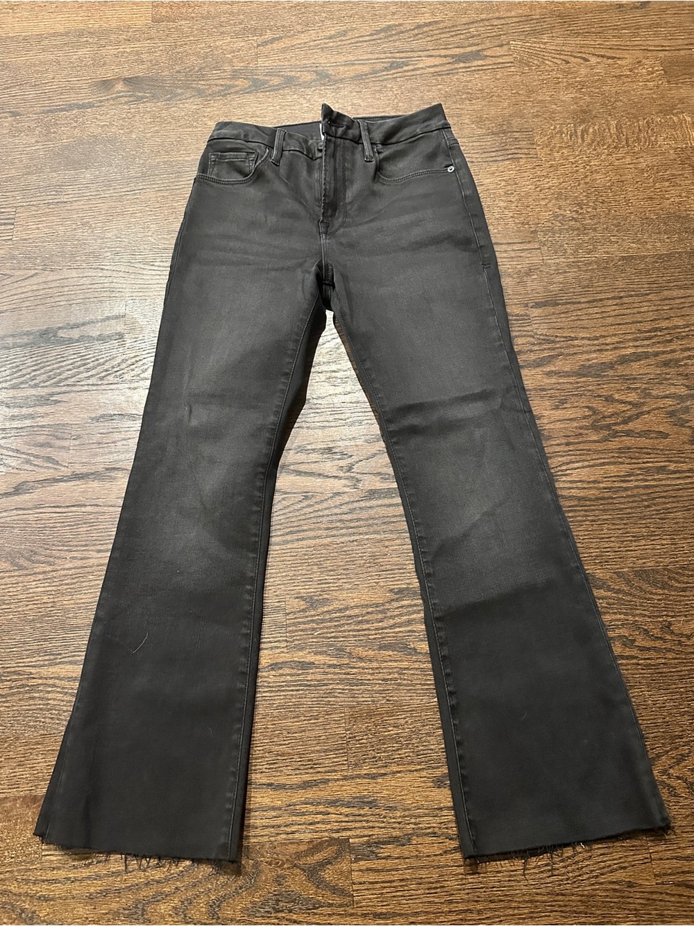 Frame Denim Washed Black Le Crop Mini Boot